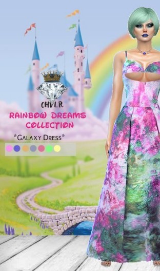 模拟人生4彩色星空连衣裙MOD