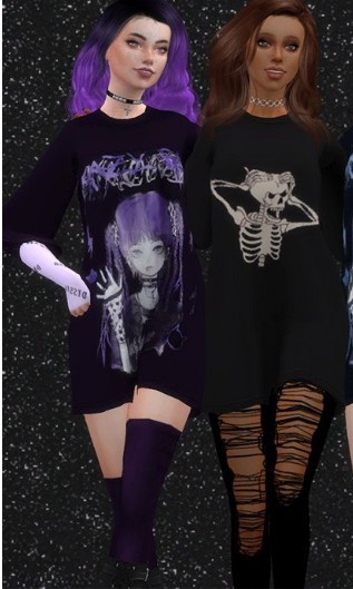 模拟人生4女性美丽的印花上衣MOD