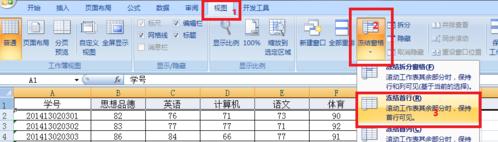 如何在excel 2007设置冻结窗口