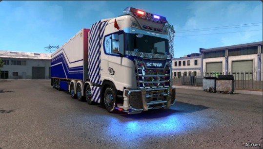 欧洲卡车模拟2两个斯堪尼亚中国警车MOD