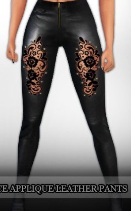 模拟人生4蕾丝贴花皮裤MOD