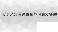 爱奇艺怎么设置哪些消息发提醒