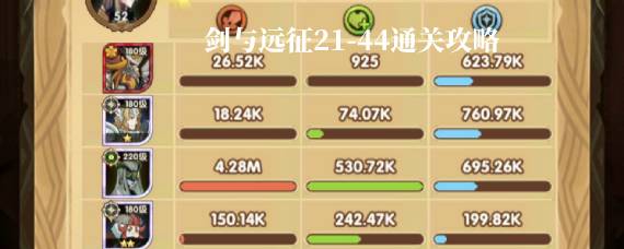 剑与远征21-44怎么过 剑与远征21-44通关攻略