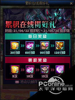 DNF4月22日累积在线得好礼活动介绍