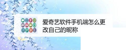 爱奇艺软件手机端怎么更改自己的昵称