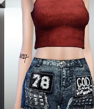 模拟人生4女性时尚的牛仔短裤MOD