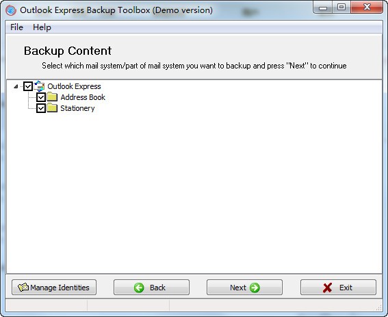 Outlook Express Backup Toolbox