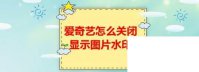 爱奇艺怎么关闭显示图片水印