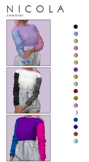 模拟人生4女性美丽三色毛衣MOD