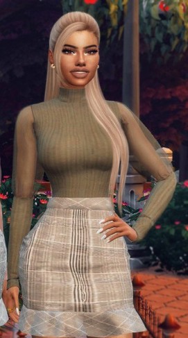 模拟人生4女性条纹超短短裙MOD