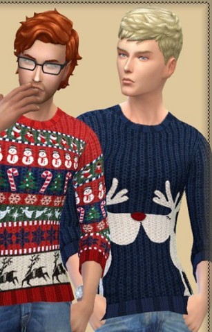 模拟人生4男士多款式圣诞毛衣MOD