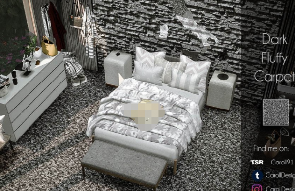 模拟人生4深色蓬松地毯MOD