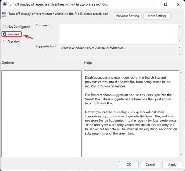 怎么在Windows11上禁用文件资源管理器搜索历史记录?