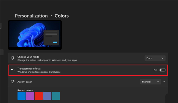 Window11如何禁用透明任务栏?Win11停用透明度效果教程