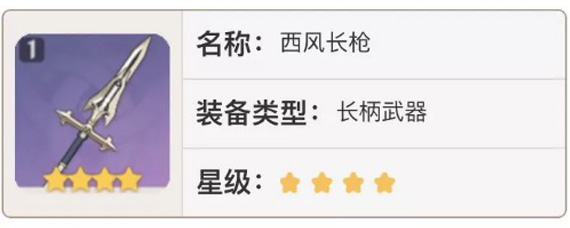 原神西风长枪怎么样 西风长枪强度解析