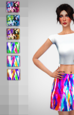 模拟人生4波西米亚印花短裙MOD