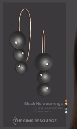 模拟人生4黑色半球体耳环MOD