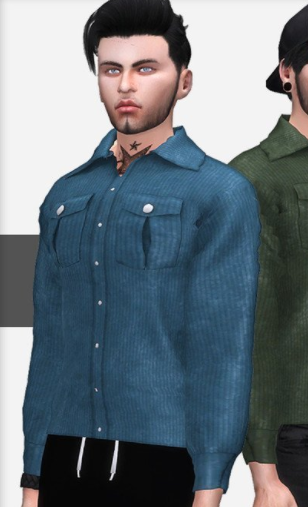 模拟人生4男士的带纽扣衬衫MOD