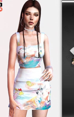 模拟人生4女款卡通吊带上衣MOD