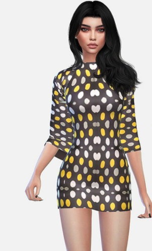 模拟人生4圆形印花连衣裙MOD