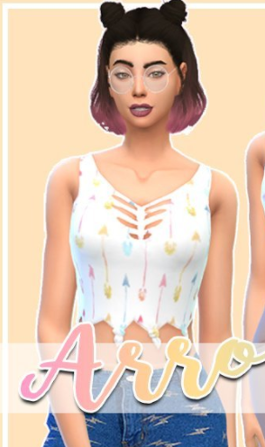 模拟人生4可爱箭头图案上衣MOD