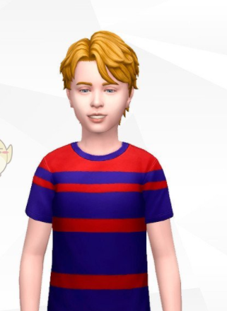 模拟人生4儿童的彩色条纹短袖MOD