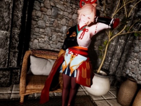 上古卷轴5重制版破晓传说希侬巫女装MOD