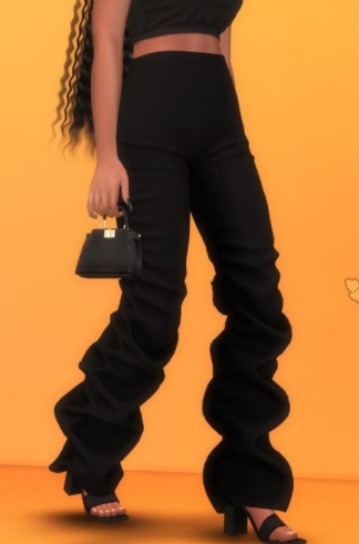 模拟人生4女士褶皱高腰裤MOD