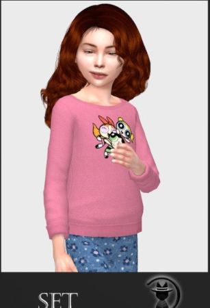 模拟人生4可爱飞天小女警上衣MOD