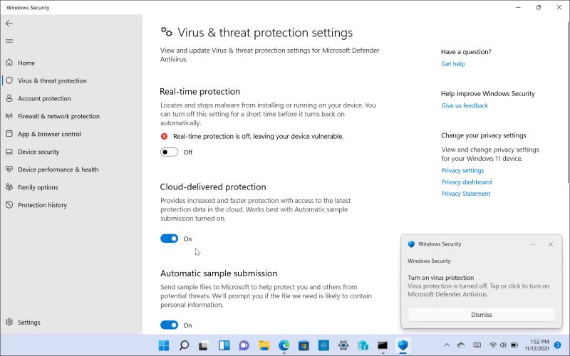Win11系统启用或禁用Windows安全的方法