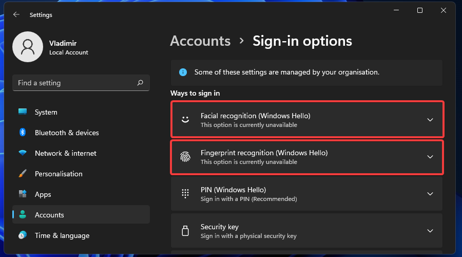 Win11系统出现 Windows Hello 出现错误怎么办?