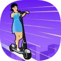 滑板车捡人跑