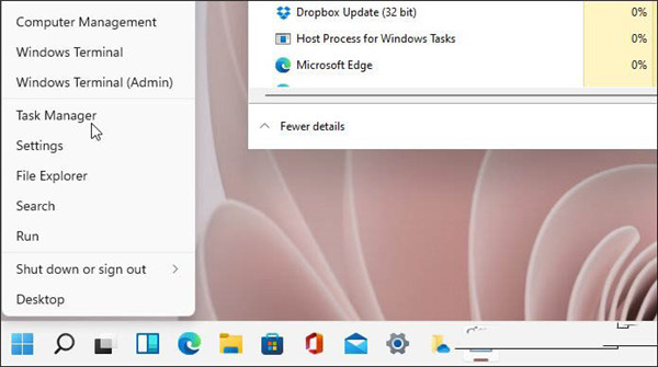 windows11怎么快速打开任务管理器