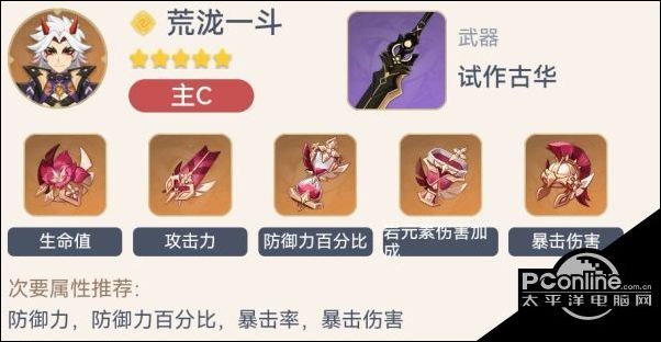 原神武器及圣遗物搭配指南 荒泷一斗培养图文教程