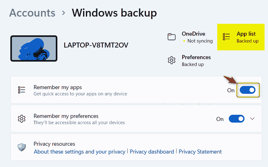 Win11如何启用或禁用记住我的应用程序？