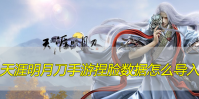 天涯明月刀手游捏脸数据怎么导入