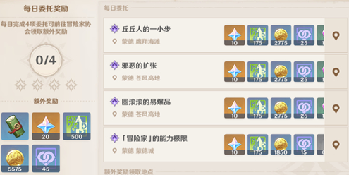 原神每日委托奖励怎么领