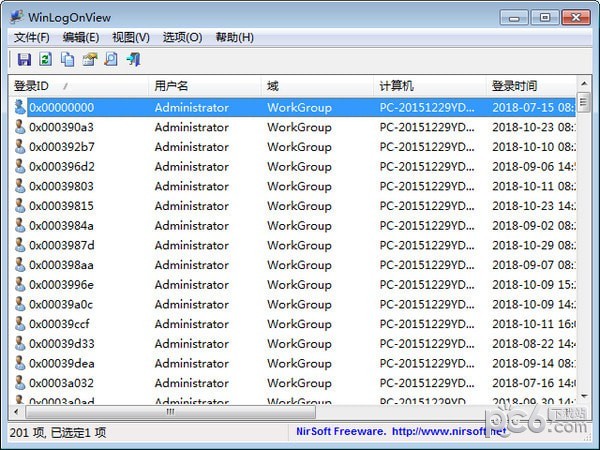 windows日志查看器(WinLogOnView)