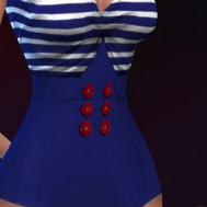 模拟人生4条纹纽扣吊带泳衣MOD