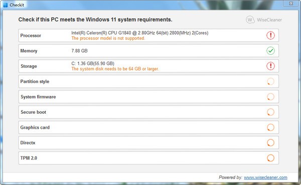 WiseCleaner Checkit(win11升级检测工具)