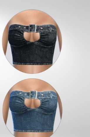 模拟人生4女性牛仔开洞上衣MOD