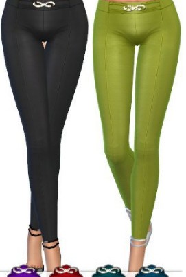 模拟人生4女性带皮扣的皮质长裤MOD