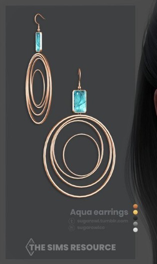 模拟人生4圆环蓝宝石耳环MOD