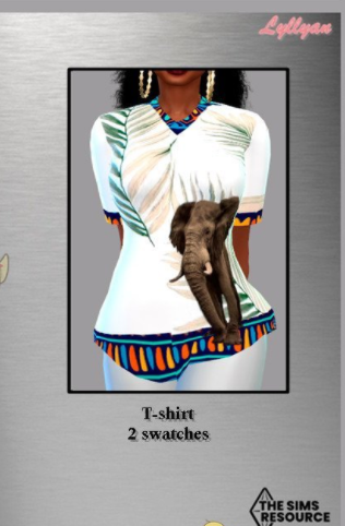 模拟人生4女性热带风格t恤MOD