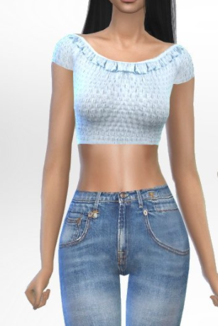 模拟人生4蕾丝罗纹上衣MOD