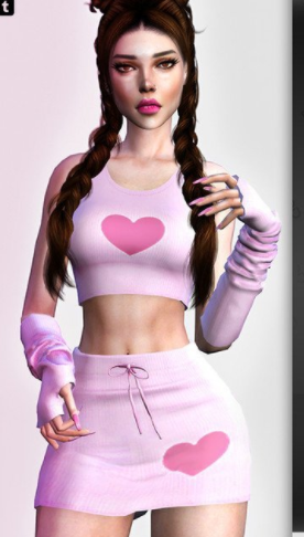 模拟人生4可爱爱心短裙MOD