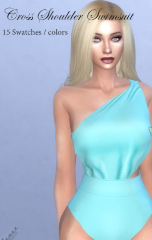 模拟人生4露肩斜边泳装MOD