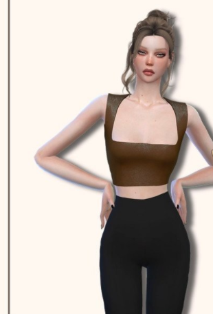 模拟人生4巧克力色简洁上衣MOD