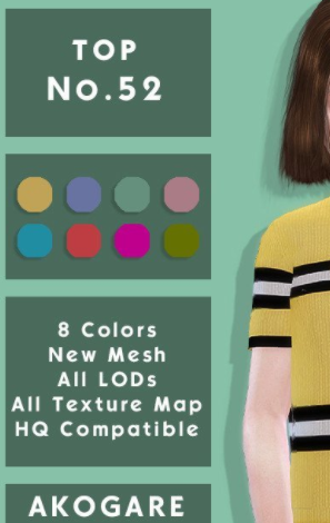 模拟人生4女孩三色条纹毛衣MOD