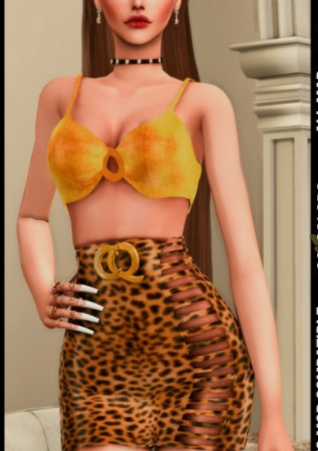 模拟人生4豹纹时尚裙子MOD